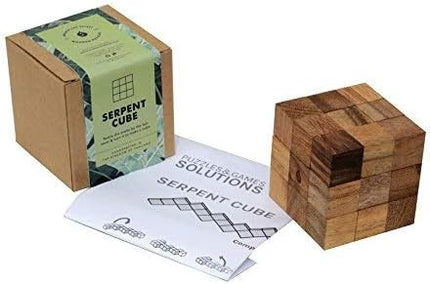 Snake Cube Puzzle: Wooden 3D Brainteaser Puzzle for Adults STEM Skill Builder Interlocking Game. Educational Problem-Solving Game for Adults Wood Handmade Desk Accent for Office