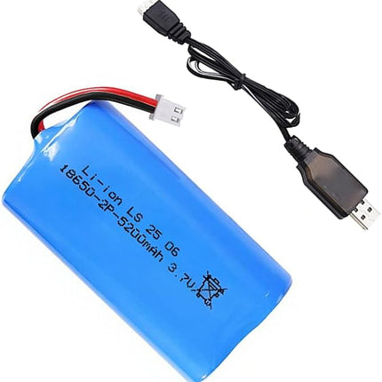18650 Rechargeable Battery, 3.7V 5200mAh Li-ion Battery XH-2 Pin Plug with USB Charger Cable for Bluetooth Speakers, Flashlights, DIY Battery Pack, Electric Toys, Solar Light