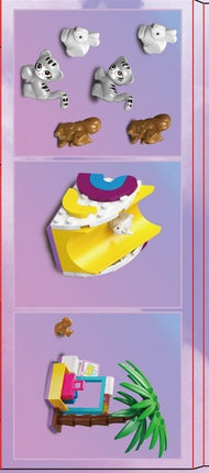 HOGOKIDS 3-in-1 Friends Airplane Building Toy Set - 808PCS Plane/Boat/Camper Van Building Toys with Cute 6 Mini Animals, Slide, Fun Accessories and Stickers, Birthday Gifts for Girls Boys Age 8-12+