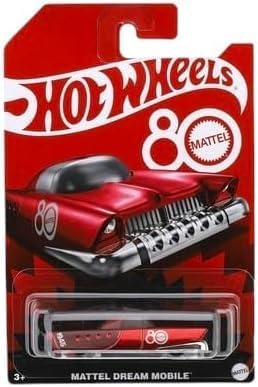 Hot Wheels Mattel Dream Mobile 80th Anniversary Collector’s Edition 6‑Pack, Retro‑Futuristic 1:64 Die‑Cast Cars, Ages 3+