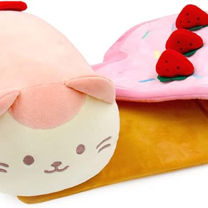 Anirollz Kittiroll Plush in Roll Cake Outfitz (12") – Kawaii Medium Stuffed Animal with Removable Costume – Cute Squishy Plush Toy Gift for Girls & Collectors