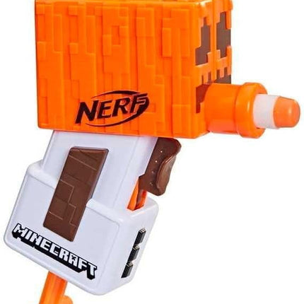 Nerf Microshot Minecraft Snow Golem Mini Blaster, Minecraft Snow Golem Mob Design, 2 Official Nerf Elite Darts with Priming Handle F6132