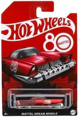 Hot Wheels Mattel Dream Mobile 80th Anniversary Collector’s Edition 6‑Pack, Retro‑Futuristic 1:64 Die‑Cast Cars, Ages 3+