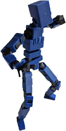 3D Printed Multi Joint Movable Mechanical Doll Model, Toy Design Style, Custom Desktop Ornament (Orange)