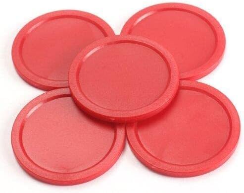 BWESOO 5Pcs Red Mini Air Hockey Table Pucks 50mm Puck Children Table New 2-inch Convenient and Attractive Air Hockey Arcade and Table Games