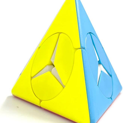 Pyraminx Magic Cube, Stickerless 2x2 Pyramid Speed Cube Creative Triangle Cube Puzzle Toys, Brain Teaser Puzzles (Windmill Pyramid)