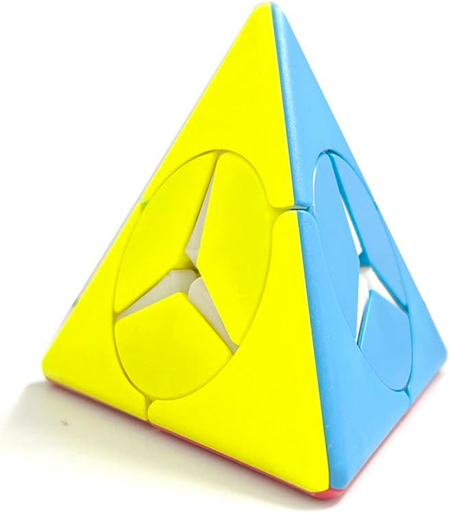 Pyraminx Magic Cube, Stickerless 2x2 Pyramid Speed Cube Creative Triangle Cube Puzzle Toys, Brain Teaser Puzzles (Windmill Pyramid)