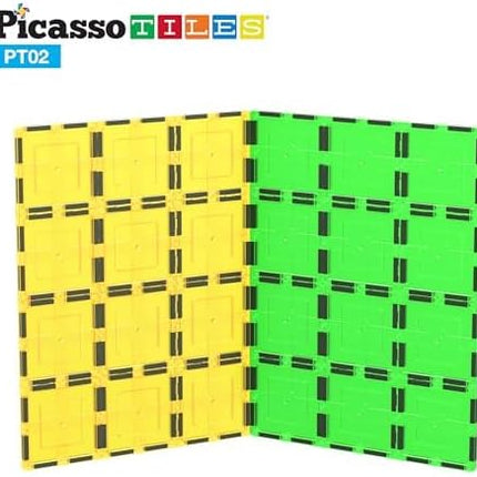 PicassoTiles Kids Toy Magnetic Building Blocks Magnet Tiles Supersized 2pc Large Stabilizer Base Jumbo XL Plate Foundation Education Construction Kit Engineering STEM Children Learning Stacking Set