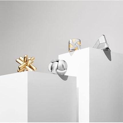 Craighill Tetra Puzzle - Brain Teaser Puzzle for Adults & Kids, 3D Brain Game, Mind-Bending & Satisfying, Aesthetic Home & Office Decor - Stainless Steel