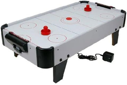 Vktech 4Pcs Air Hockey Table Goalies with 4pcs Puck Felt Pusher Mallet Grip Red