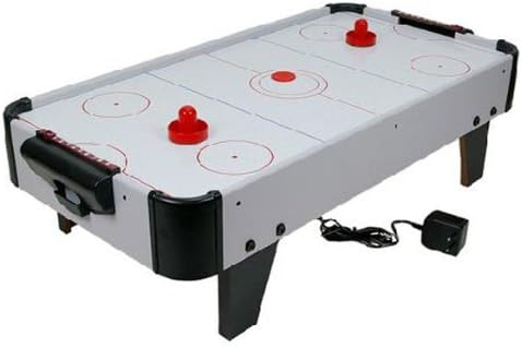 Vktech 4Pcs Air Hockey Table Goalies with 4pcs Puck Felt Pusher Mallet Grip Red