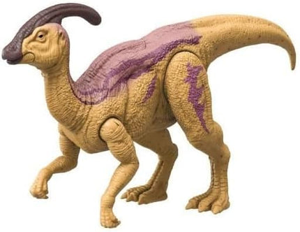 Mattel Jurassic World Wild Roar Dinosaur Action Figure, Parasaurolophus with Glowing Spine Reveal Lights & Sound, Posable Toy with Digital Play