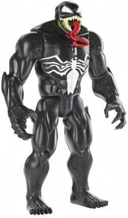 Spider-Man Maximum Venom Titan Hero Venom Action Figure, Inspired by The Marvel Universe, Blast Gear-Compatible Back Port, Ages 4 and Up, Black