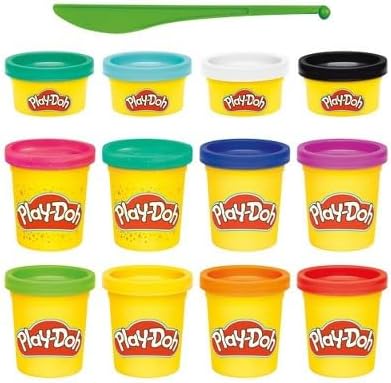 Play-Doh Treats & Favors 12-Pack, Modeling Compound for Kids 2 Years & Up, Party Favors with Stickers, Non-Toxic, 12 Cans Total 12 oz