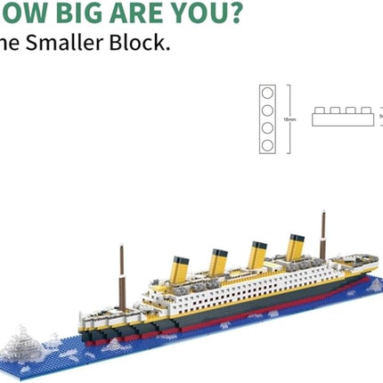 Architecture RMS Titanic Cruise Ship Model Construction Set, 1880 PCS, Building Blocks, Micro Blocks, Mini Bricks for Adults and Teens