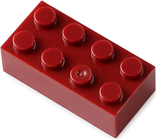 Feleph 100pcs 2x4 Bricks Dark Red Pieces Parts Classic Building kit Creative Play Set Basic Blocks Toy Accessories Compatible with 3001 Major Brands
