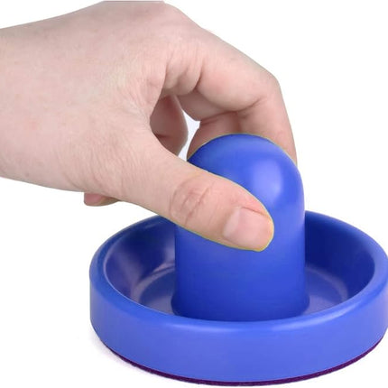 Upgraded Air Hockey Pucks and Paddles- 4 Red & 4 Blue Pucks, 2 Red & 2 Blue Paddles - Thicker 0.13inches and Heavier Design for Better Stability on Air Hockey Table