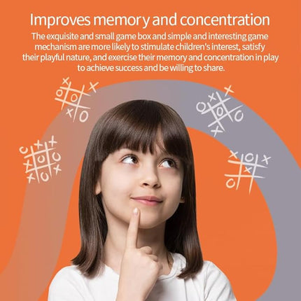 Tic Tac Toe Game Machine, 4 in 1 Handheld Electronic Game for Education & Memory Growth, Home & Kids (Yellow)