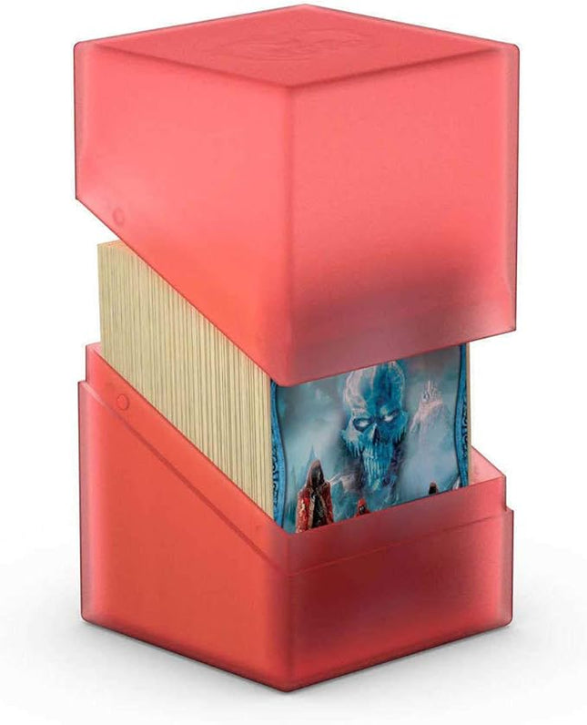 Ultimate Guard Boulder 100+ Classic, Deck Case for 100 Double-Sleeved TCG Cards, Ruby, Secure & Durable Storage for Trading Card Games, Soft-Touch Finish