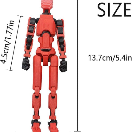 Assembly Completed Titan 13 Action Figure Set,Titan 13 Robot Action Figures 3D Printed Multi Jointed Movable,Nova 13 Action Figure,Decorations for Action Figures (Red,1pc)