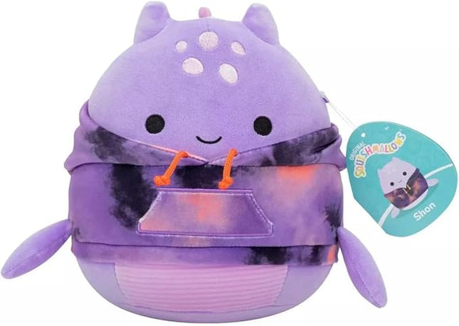 Squishmallows 2025 Original 8-Inch Hoodie Animal Squad Plush - Collectible Soft & Squishy Mini Stuffed Animal Toy - Add to Your Squad - Gift for Kids, Girls & Boys (Shon Monster)