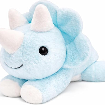 uoozii 24" | 5 Pounds Blue Dinosaur Weighted Stuffed Animals with Unscented Microwavable Heating Pad, Cute Coolable Heatable Weighted Plush Warm Gift for Kids & Adults