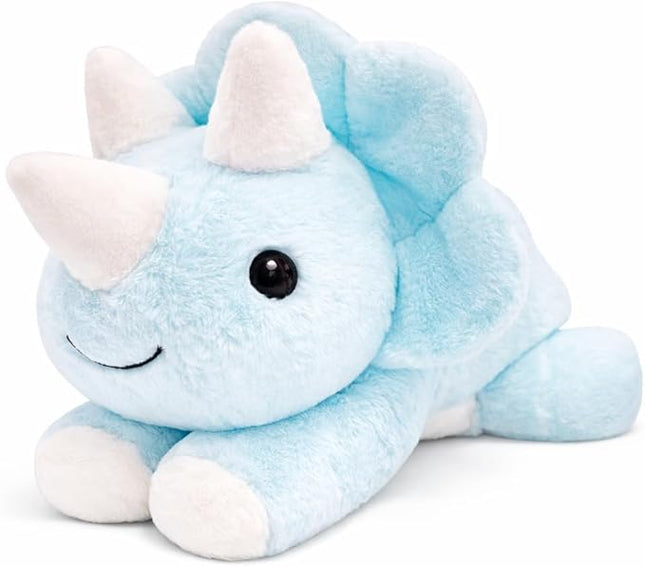 uoozii 24" | 5 Pounds Blue Dinosaur Weighted Stuffed Animals with Unscented Microwavable Heating Pad, Cute Coolable Heatable Weighted Plush Warm Gift for Kids & Adults