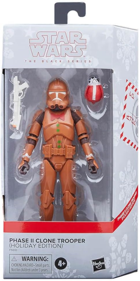Star Wars,The Black Series Phase II Clone Trooper (Holiday Edition) 6-Inch F5610 Multicolored Collectible Figure Ages 4 and Up