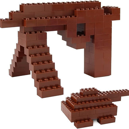 Feleph 100pcs 2x4 Bricks Reddish Brown Pieces Reddish Brown Parts Building kit Creative Play Set Classic Blocks Toy Compatible with 3001 Major Brands