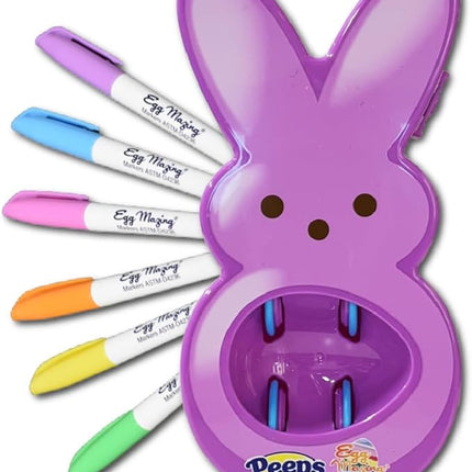 The Eggmazing Egg Decorator - Peeps Bunny - Arts and Craft Set Includes 6 Colorful Quick Drying, Non-Toxic Markers (Purple), Ages 3 and Up