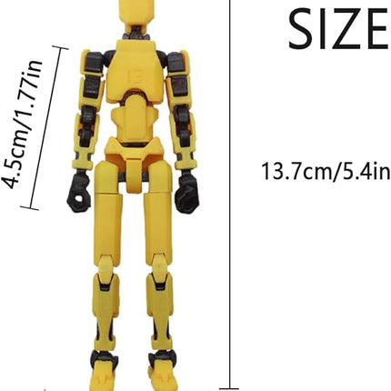 Yewmow(Assembly Completed 2025 New Titan 13 Action Figure Set,Lucky Robot 13 Action Figure 3D Printed Multi-Jointed Movable,Nova 13 Action Figures,Multiple Accessories (Assembly Completed- Yellow)
