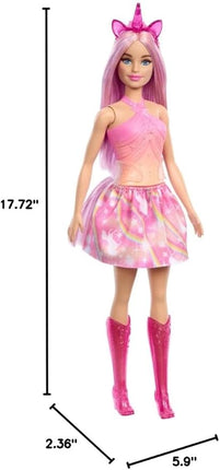 Barbie Unicorn Doll with Pink Fantasy Hair, Colorful Outfit & Unicorn-Themed Accessories