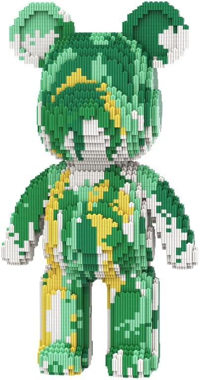 DAHONPA Green Cream Fluid Bricks Building Blocks Bear Set, Decoration Toy 6400 Pieces, Gift for Adults and Kids