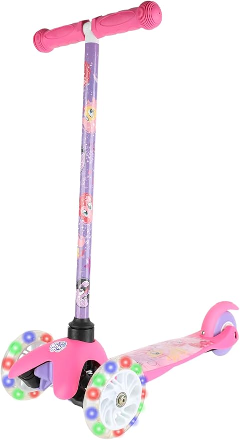 Voyager - Self Balancing Kick Scooter with Light Up Wheels, Extra Wide Deck, 3 Wheel Platform, Foot Activated Brake, 75 lbs Limit, Kids & Toddlers Girls or Boys, for Ages 3 and Up