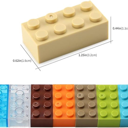 Feleph 2x4 Bricks 320 Pieces New Multicolored Classic Parts Building Creative Play Set Blocks Toy Accessories Compatible with 3001 Major 8 Color