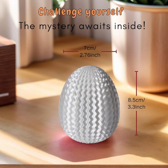 Egg-Shaped Maze Gift Box - Money Box for Cash Gifts, Puzzle Box for Boys & Girls, Easter Gift Box with Hidden Compartments, Easter Present for Birthdays & Special Occasions (White)