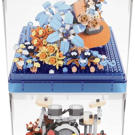 Musical Instruments Micro Blocks Building Sets,Classical Famous Building Block Set,1500 PCS for Adults and Kids,Guitar and Drum Set with Clear Plastic Cover