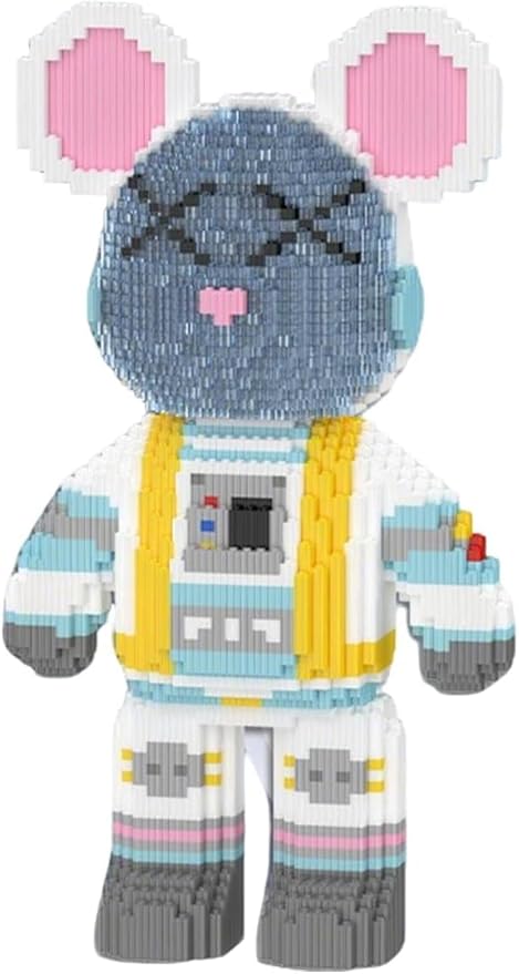 NeoLeo Animal Graffiti Bear Building Block Set, 18 Inch Tall, 7977 Pieces, Collector Series