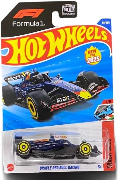Hot Wheels Oracle RB Racing Track Aces Diecast Car, 1:64 Scale, 1/5