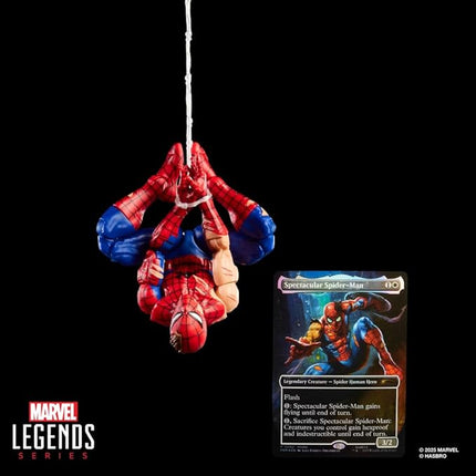 Spider-Man Marvel Legends Series Magic: The Gathering Battle-Damaged, 6-Inch Action Figure Toy & Exclusive Foil Collectible Card Game Trading Card