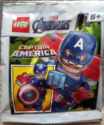 LEGO Superheroes: Captain America Minifig with Jetpack, Tesseract, Mjolnir and Blue Cape