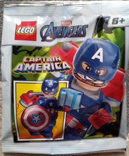LEGO Superheroes: Captain America Minifig with Jetpack, Tesseract, Mjolnir and Blue Cape
