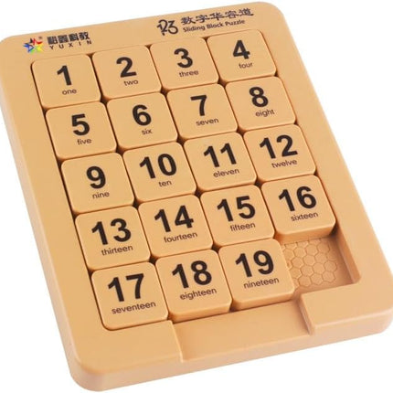 Cuberspeed Slide Number Puzzle 20 magnetized Klotski Puzzle Brain Teasers Toys Jigsaw Intelligence 4X5 Klotski Blocks Toys (Brown Color)