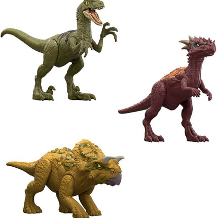 Mattel Jurassic World Dino Reveal Dinosaur Toys, Unpack Surprise & Warm Water Uncovers Full Decoration, 5 to 7 Inches, Species Vary