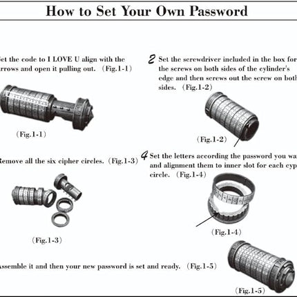 Unique Valentines Gift Cryptex Da Vinci Code Mini Cryptex Lock Puzzle Boxes with Hidden Compartments Heavy Real Metal Novelty Birthday Gifts Big Enough for Notes,Paper Money,Rings,Jewelry (Bronze)