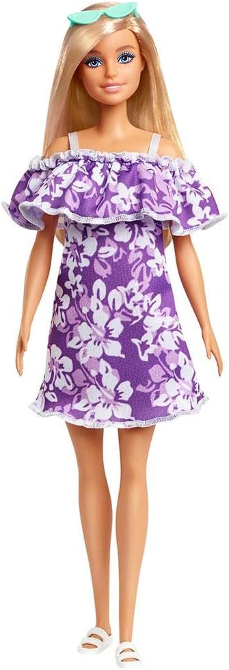 Barbie Loves The Ocean Beach-Themed Doll (11.5-inch Blonde), Made from Recycled Plastics, Wearing Fashion & Accessories, Gift for 3 to 7 Year Olds
