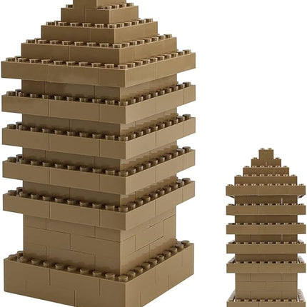 Feleph 2x4 Bricks 320 Pieces Dark Tan Classic Parts Building kit Creative Play Set Blocks Toy Accessories Compatible with 3001 Major Brands (Dark Tan)