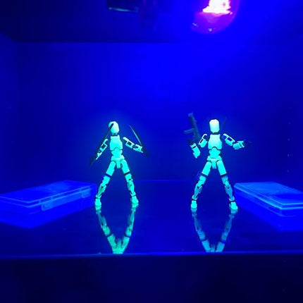 Pre-Assembly 3D Printed 5.54'' Stick 13 Action Figure, Multi-Jointed Tian13, Articulated T13 Desktop Decoration,12 in 1 d13 Accessories Best Birthday Festival Gift (Glow Green)