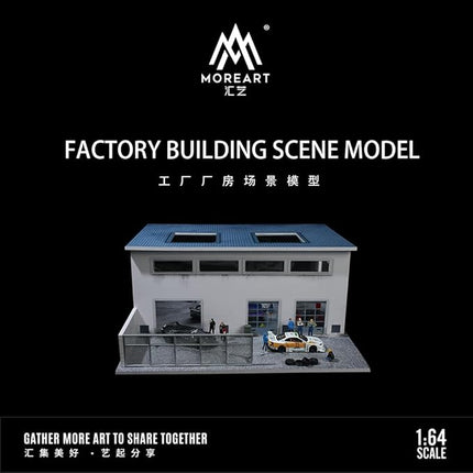 1:64 Scale Diorama Collection with LED Lighting - Includes Factory Building, DTM Light Version Track, Initial D Container, and More, Perfect for Mini GT, Time Micro, Hot Wheels, Tomica Cars (Factory)