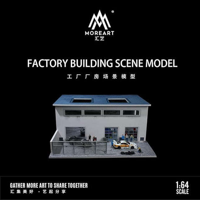 1:64 Scale Diorama Collection with LED Lighting - Includes Factory Building, DTM Light Version Track, Initial D Container, and More, Perfect for Mini GT, Time Micro, Hot Wheels, Tomica Cars (Factory)
